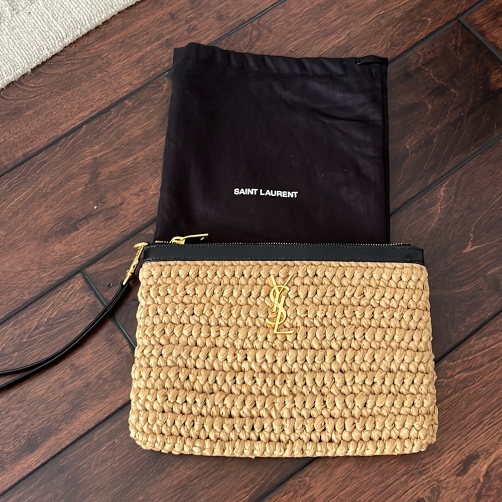 Ysl raffia clutch